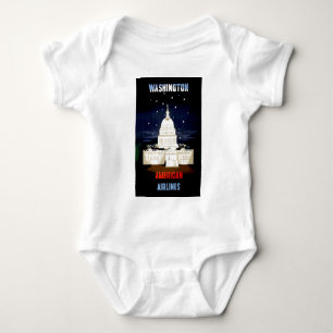Vintage Washington DC Travel Baby Bodysuit