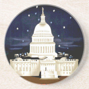 Vintage Washington DC Travel Coaster
