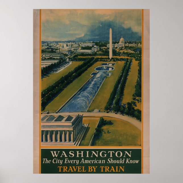 Vintage Washington DC Travel Poster (Front)