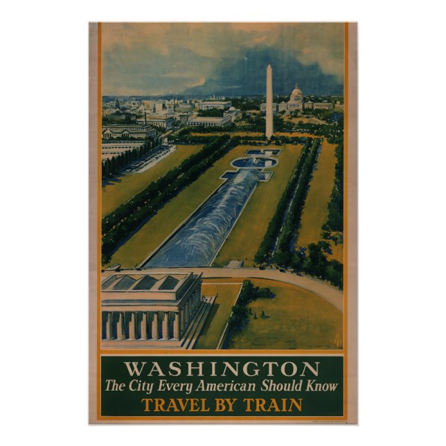 Vintage Washington DC Travel Poster (Front)