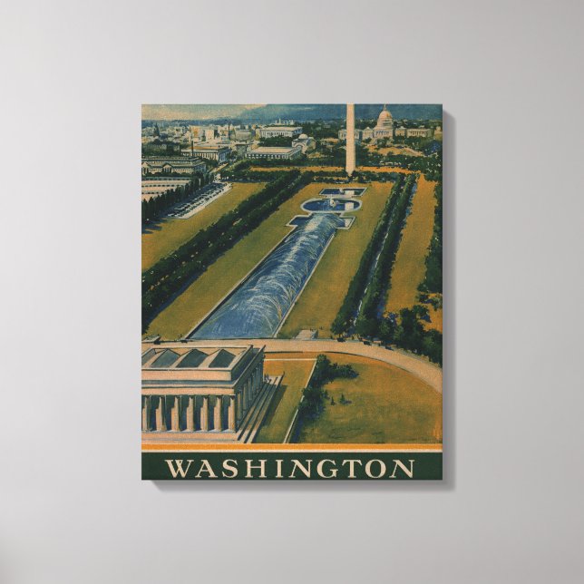 Vintage Washington DC Travel Poster Canvas Print (Front)