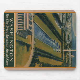 Vintage Washington DC Travel Poster Mouse Mat
