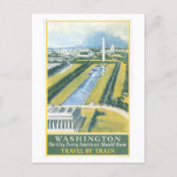 Vintage Washington DC Travel Poster Postcard