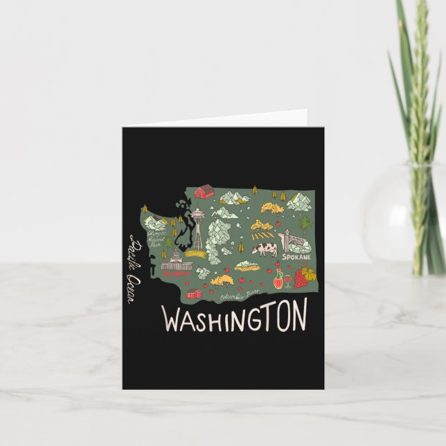 Vintage Washington Evergreen State Seattle Pacific Card (Front)