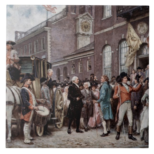 Vintage Washingtons Inaugration at Philadelphia Tile (Front)