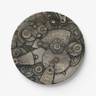 Vintage Watch Gear Mechanism Paper Plates
