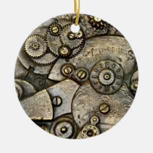 Vintage Watch Gear Mechanism Round Ornament