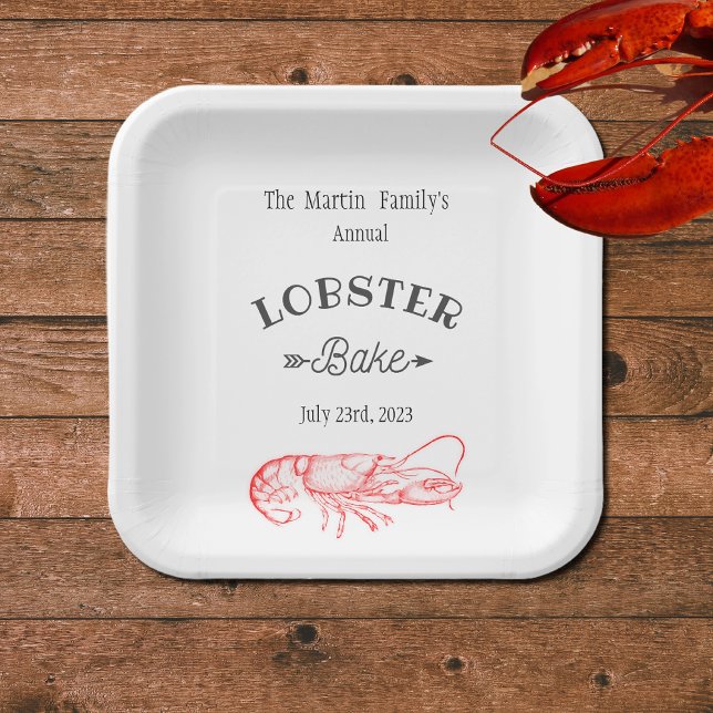 Vintage  water colour - red lobster paper plate (Creator Uploaded)