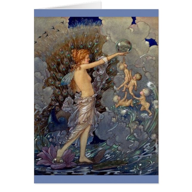 Vintage - Water Fairy Plays with Babies, (Front)