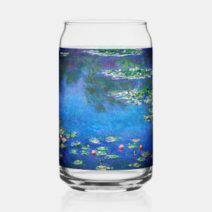 Vintage Water Lilies by Claude Monet Can Glass