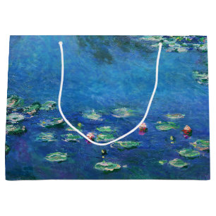 Vintage Water Lilies by Claude Monet Large Gift Bag