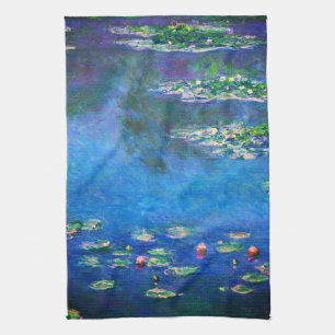 Vintage Water Lilies by Claude Monet Tea Towel