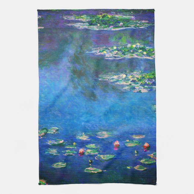 Vintage Water Lilies by Claude Monet Tea Towel (Vertical)