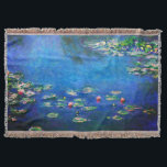 Vintage Water Lilies by Claude Monet Throw Blanket<br><div class="desc">Vintage Water Lilies by Claude Monet Postcard. Beautiful oil on canvas painting of a pond with water lilies in Giverny France.</div>