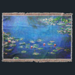 Vintage Water Lilies by Claude Monet Throw Blanket<br><div class="desc">Vintage Water Lilies by Claude Monet Postcard. Beautiful oil on canvas painting of a pond with water lilies in Giverny France.</div>