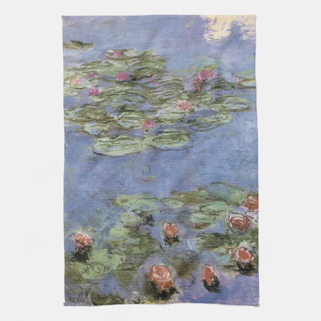 Vintage Water Lilies Tea Towel (Vertical)