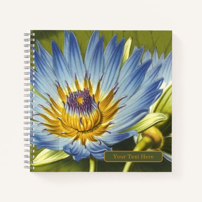 Vintage Water Lily Spiral Notebook (Front)