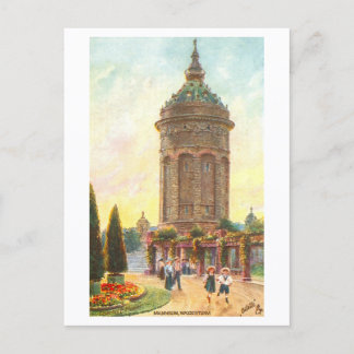 Vintage Water Tower, Mannheim, Germany Postcard