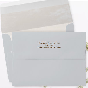 Vintage Watercolor Baby Blue Elegant Antique Envelope