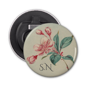 Vintage Watercolor Bloom Monogram Bottle Opener