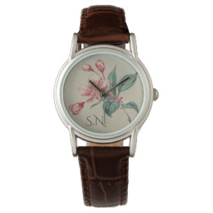 Vintage Watercolor Bloom Monogram Watch
