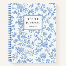 Vintage Watercolor Blue Floral French Toile Recipe