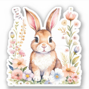 Vintage Watercolor Bunny Rabbit Easter