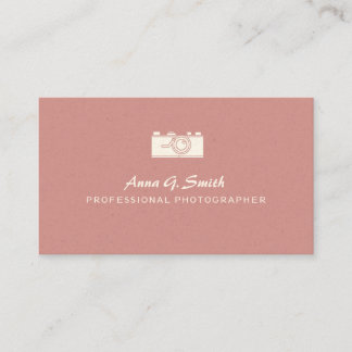 Vintage Watercolor Camera And Rose Photography  Business Card