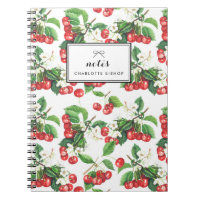 Vintage Watercolor Cherries Floral Pattern