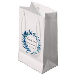 Vintage watercolor Chinoiserie Chic Navy Blue Dais Small Gift Bag