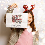 Vintage Watercolor Christmas Animals Large Gift Bag<br><div class="desc">Transform your holiday designs into a cosy winter wonderland with these vintage watercolor Christmas animals! These high-resolution PNG illustrations come with transparent backgrounds, making them the perfect addition to your festive projectsGet ready to infuse the holiday spirit into your products, especially if you're selling on Zazzle. Our collection features anthropomorphic...</div>