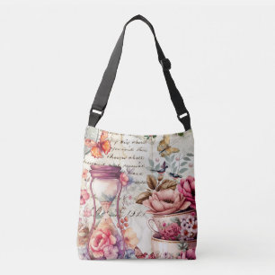 Vintage Watercolor Collage Crossbody Bag
