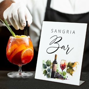 Vintage Watercolor Country Sangria Bar Sign