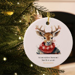 Vintage Watercolor Deer &. Merry Christmas Ceramic Tree Decoration<br><div class="desc">Spread the joy and warmth of the holiday season with our Vintage Watercolor Deer & Merry Christmas collection. Whether you're sending heartfelt holiday greetings or decorating your home, this design will add a touch of elegance and nostalgia to your celebrations. Order yours today and make this holiday season truly memorable....</div>