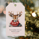Vintage Watercolor Deer &. Merry Christmas Gift Tags<br><div class="desc">Spread the joy and warmth of the holiday season with our Vintage Watercolor Deer & Merry Christmas collection. Whether you're sending heartfelt holiday greetings or decorating your home, this design will add a touch of elegance and nostalgia to your celebrations. Order yours today and make this holiday season truly memorable....</div>