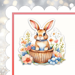 Vintage Watercolor Easter Bunny Rabbit
