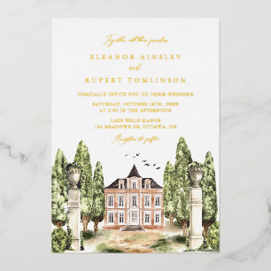 Vintage Watercolor English Manor Wedding