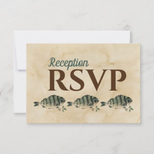 Vintage Watercolor Fish Reception Dinner RSVP