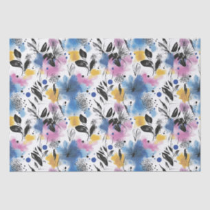 Vintage Watercolor Floral Abstract Pattern (13) Tissue Paper