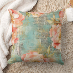Vintage Watercolor Floral Abstract Pattern (15) Cushion