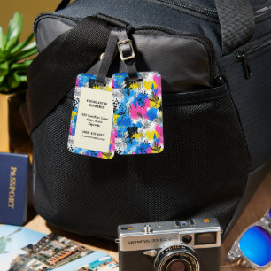 Vintage Watercolor Floral Abstract Pattern (15) Luggage Tag