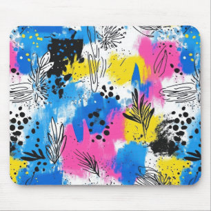 Vintage Watercolor Floral Abstract Pattern (15) Mouse Mat