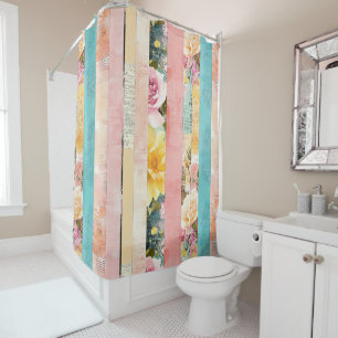 Vintage Watercolor Floral Abstract Pattern (17) Shower Curtain