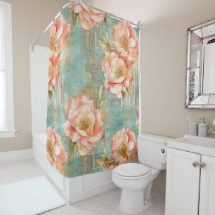 Vintage Watercolor Floral Abstract Pattern (18) Shower Curtain