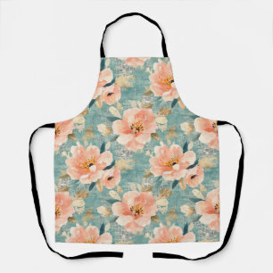 Vintage Watercolor Floral Abstract Pattern (1) Apron