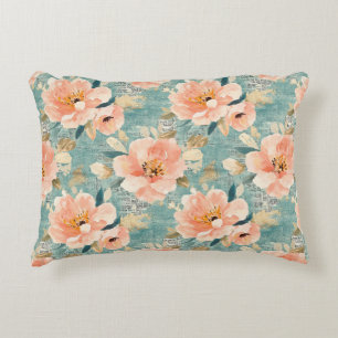 Vintage Watercolor Floral Abstract Pattern (1) Decorative Cushion