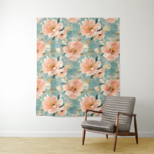 Vintage Watercolor Floral Abstract Pattern (1) Tapestry