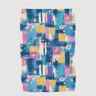 Vintage Watercolor Floral Abstract Pattern (6) Golf Towel