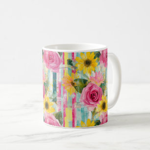 Vintage Watercolor Floral Abstract Pattern (7) Coffee Mug