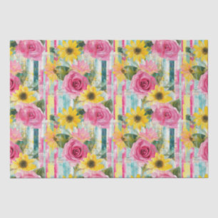 Vintage Watercolor Floral Abstract Pattern (7) Tissue Paper